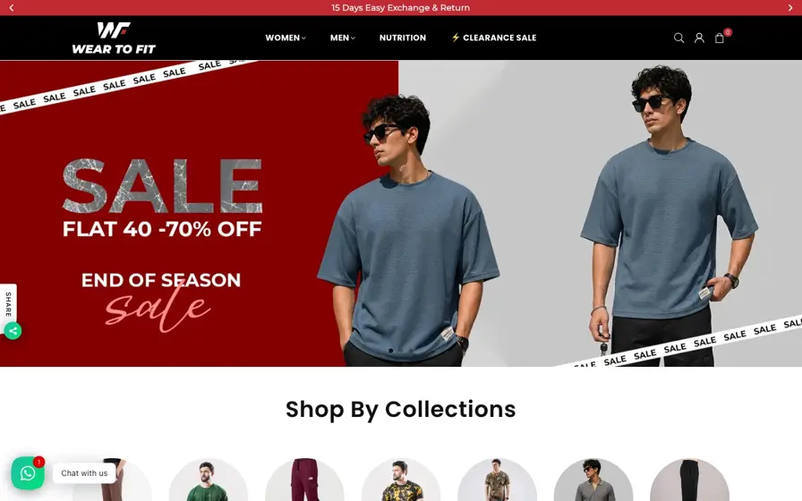 Wear To Fit, Streetwear E-Commerce Platform homepage